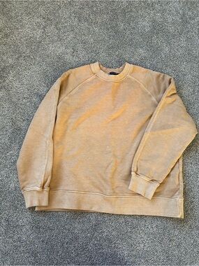 ZARA Medium Crewneck Sweatshirt in Mustard Yellow